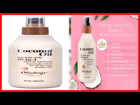 Oliology Coconut Oil 10-in-1 Multipurpose Spray - Leave in Treatment for All Hair Types | Detangles,