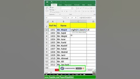 Remove Mr.  from names in Excel