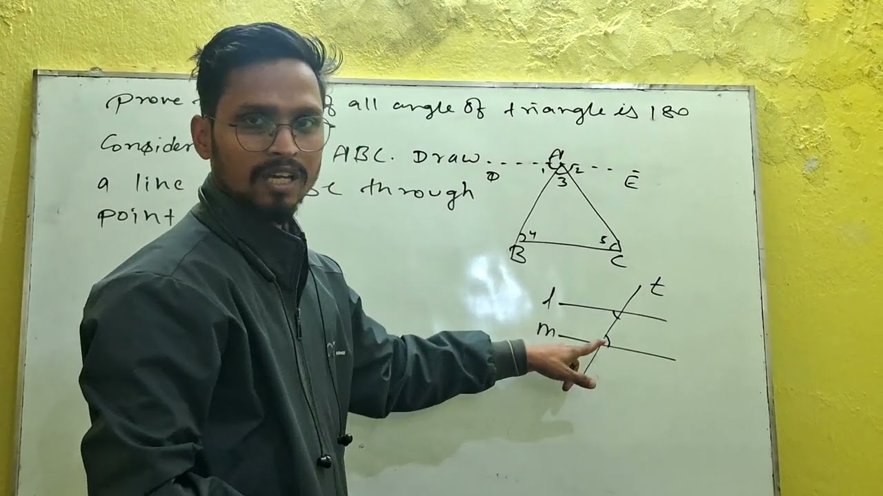 # prove that sum of all angle of triangle is 180 #@ be ranker institute 