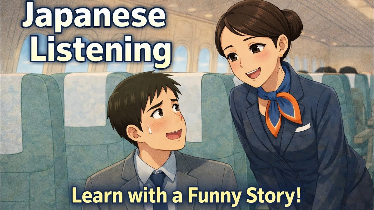 JLPT N5 Listening Practice｜Funny Japanese Quiz on a Plane (CA & Traveler)