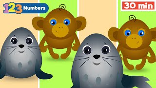 Learn Numbers with Cartoon Animals for Toddlers | Early Learning Videos for Baby Brain Development