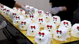 강아지야? 케이크야? 귀여운 댕댕이, 강아지 케이크 / The process of making a cute puppy cake / korean street food