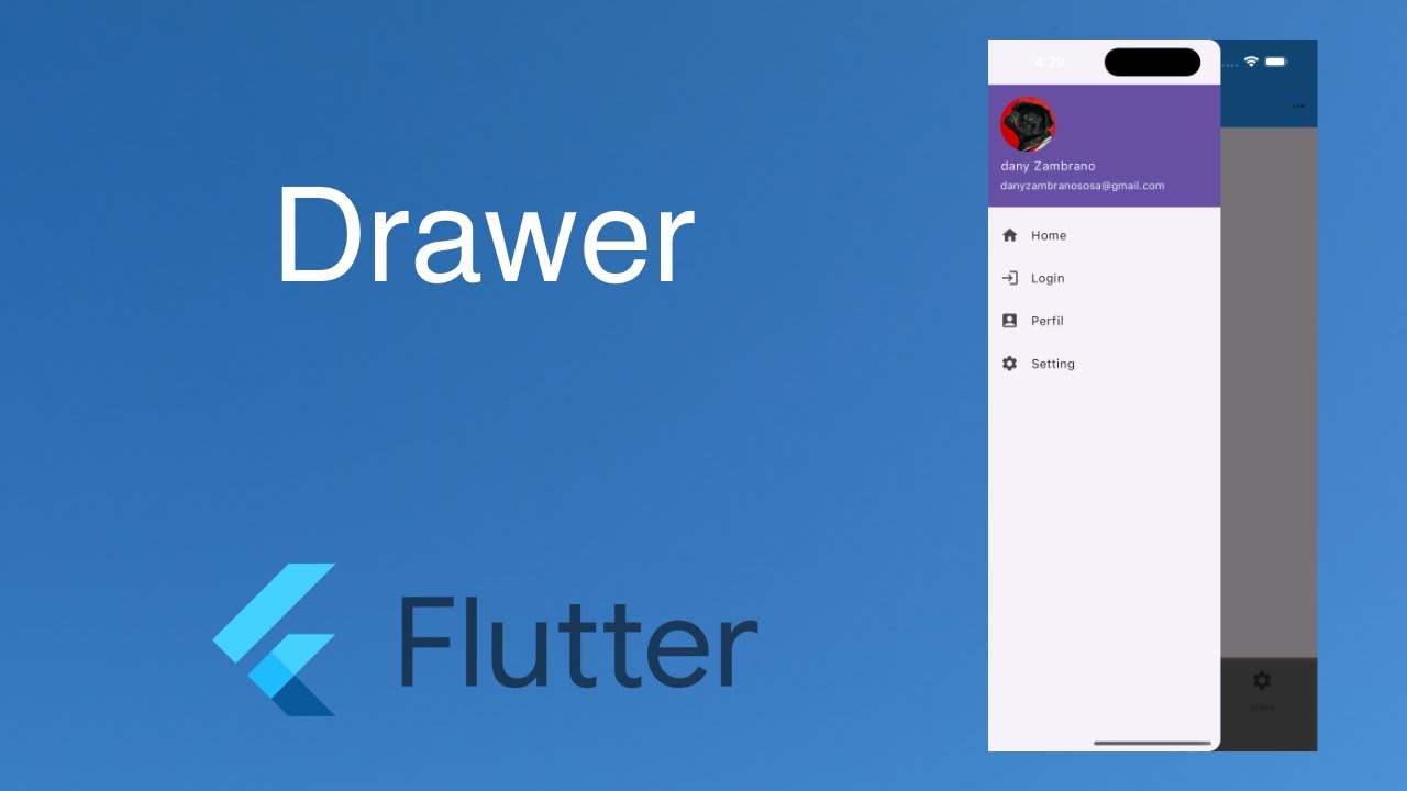6. Flutter | Widgets - Menu Drawer #flutter #flutterdeveloper - YouTube