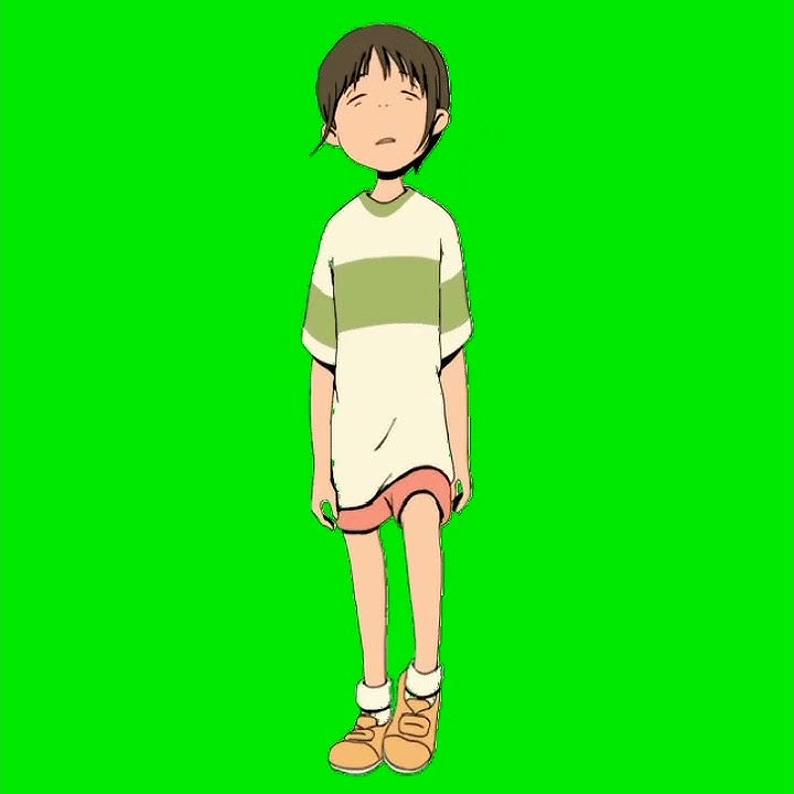 Mentahan Green Screen Cewek anime #anime #animasi #kartun