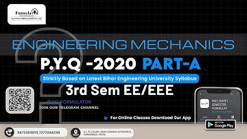 Engineering Mechanics Bihar Engineering University PYQ2020  EE& EEE Part-A #aku #pyq #me #civil #ee
