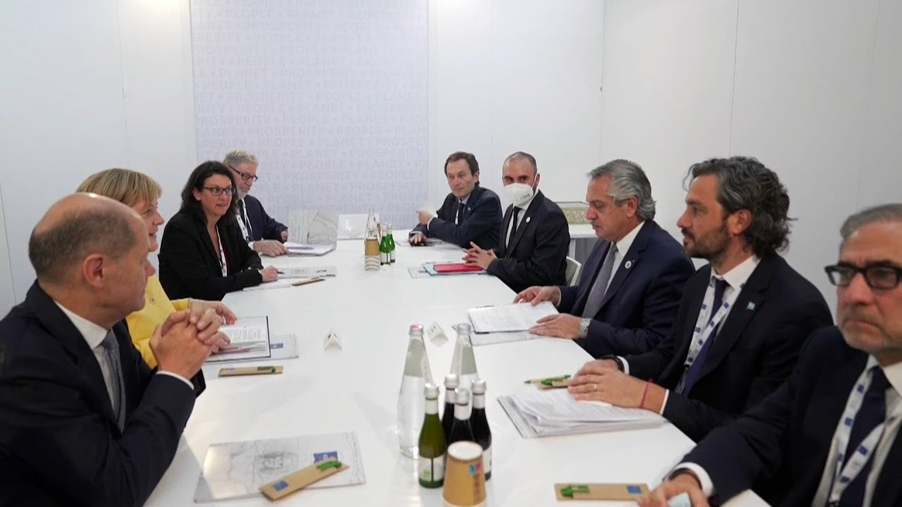 Alberto Fernández mantuvo reuniones bilaterales con Merkel, Macron y Sánchez
