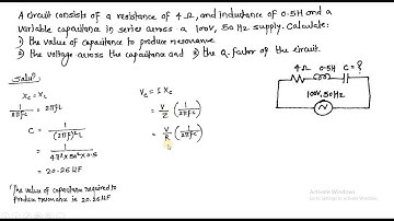Numerical of RLC Series Resonance