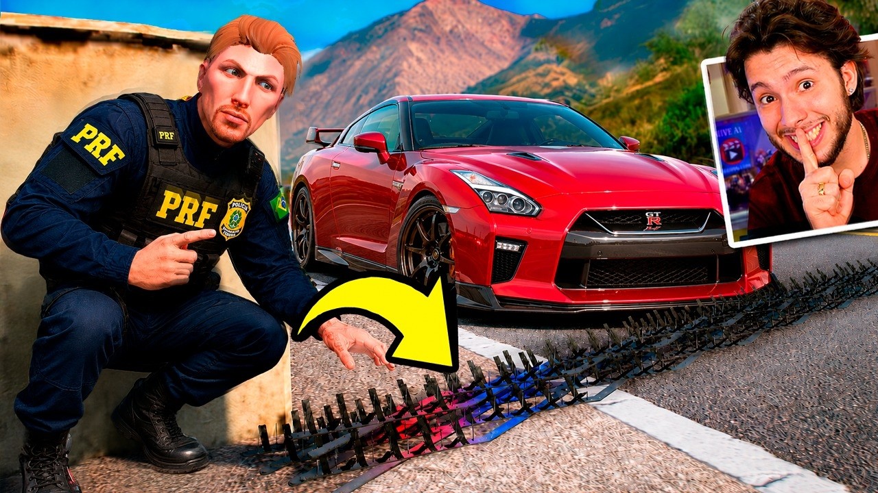 Usei ESPINHOS na VIATURA da PRF pra PRENDER BANDIDOS! (GTA 5 RP)