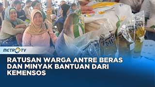 1.522 Warga Sukoharjo Antre Terima Bantuan Beras dan Minyak dari KEMENSOS