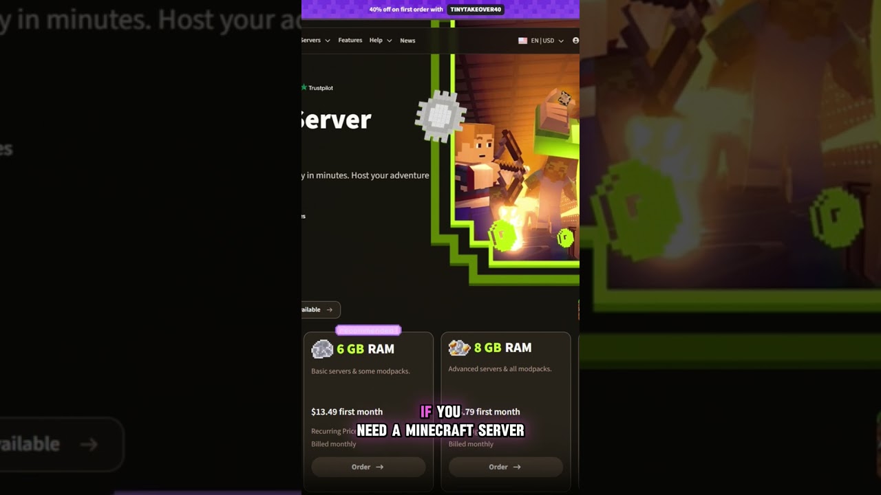 Apex Hosting 40% off - act fast TINYTAKEOVER40 #minecraft #servers #discount