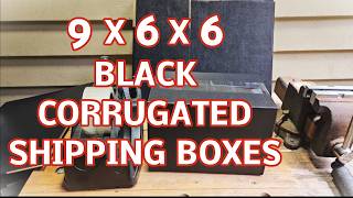 9" x 6" x 6" Black Corrugated Cardboard Shipping Boxes, Pack of 35