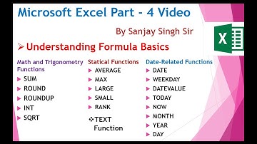 MS Excel Tutorial Part-4 by Sanjay Singh एम एस एक्सेल ट्यूटोरियल पार्ट – 4 इन हिंदी बाई संजय सर