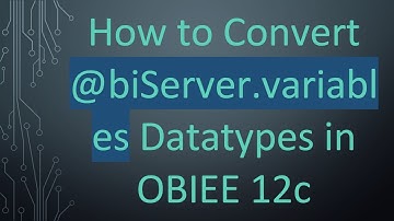 How to Convert @ biServer.variables Datatypes in OBIEE 12c