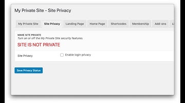 My Private Site Getting Started