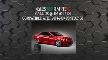 How To Replace Pontiac G8 Key Fob Battery 2008 2009