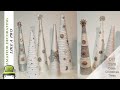 DIY Yarn Covered Cone  Trees That Look Like Snow / Festive Friday Holiday Decorating Collab #1