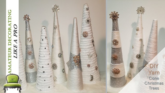 DIY Yarn-Wrapped Christmas Trees - Practical Stewardship