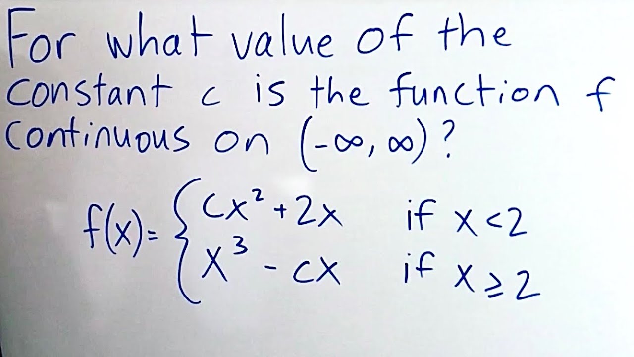 Solution Find The Values Of A And B That Make F Continuous Everywhere Jake S Math Lessons