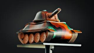 Making the leather toy tank pattern