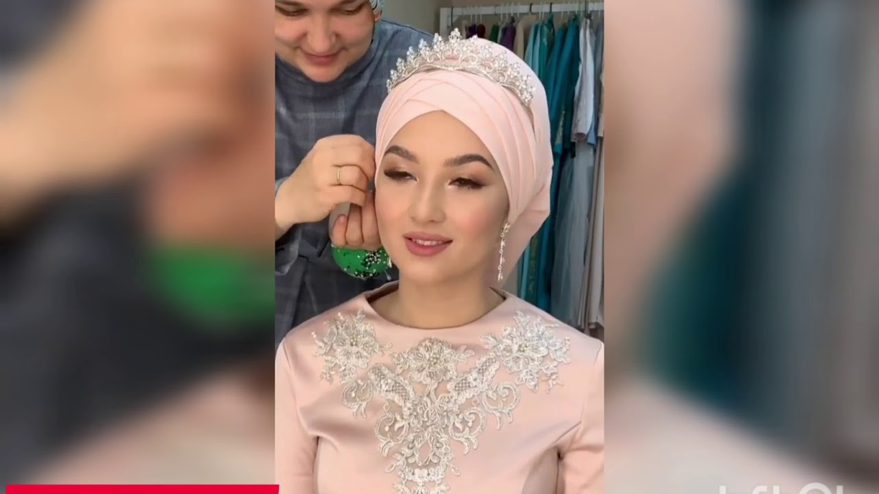 طريقة جميلة وأنيقة لفة حجاب العروس 🧖‍♀️