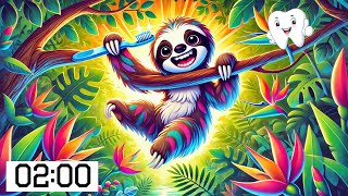 Brush Like A Sloth Magic Toothbrush Timer | Animal Toothbrushing Song for Kids