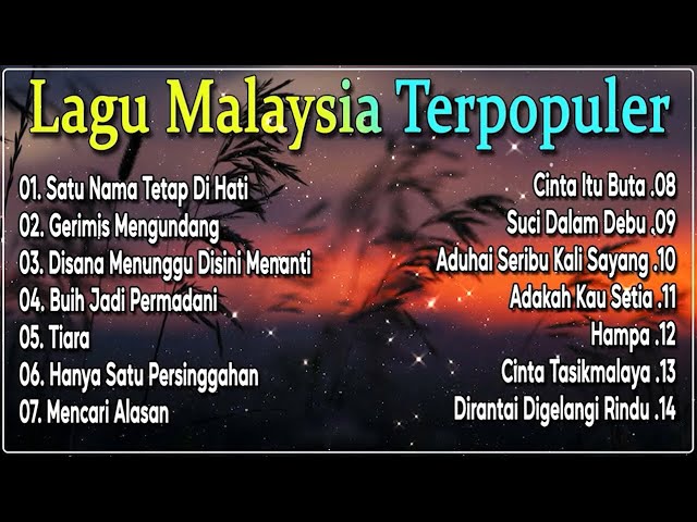 Lagu Malaysia Pengantar Tidur , Gerimis Mengundang , Cover Lagu 🎶 Akustik full album 🌺 class=