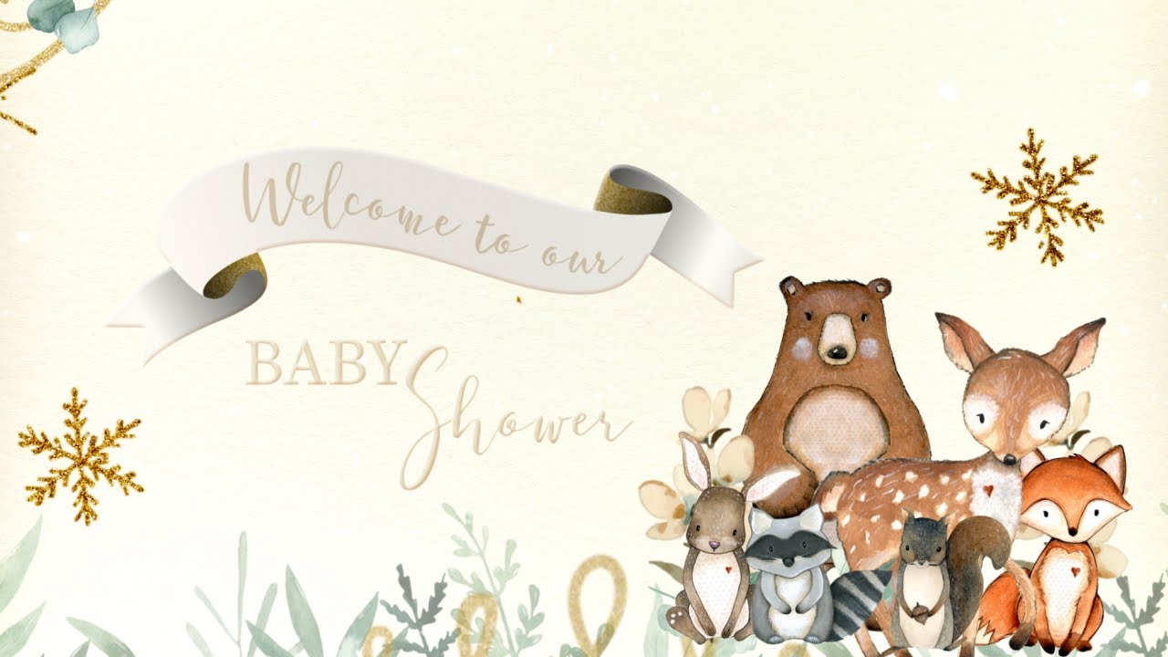 1 hour Winter Woodland Baby Shower Background Video #backgroundvideo #babyshowervideo #screensaver