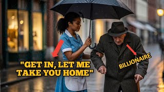 Poor Black waitress Helped an old Man walking in the Rain — The Next Day, He Helped her save her Job