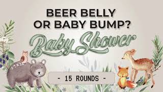 Forest Animals Woodland Baby Shower Game - Beer Belly or Baby Bump