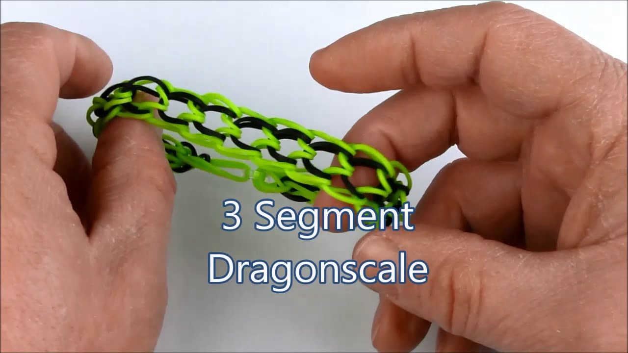 Rainbow Loom English - DRAGON SCALE BRACELET - Loom Bands, easy, how to,  DIY, Tutorial 