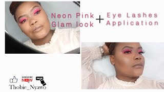 Neon pink soft glam plus lashes application|SOUTH AFRICAN YOUTUBER|DURBAN. screenshot 2