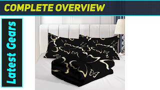 DAZYFA Black Gold Butterfly Comforter Set: Luxury Bedroom Upgrade!