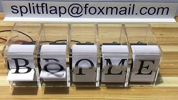 Split flap display of transparent boxes