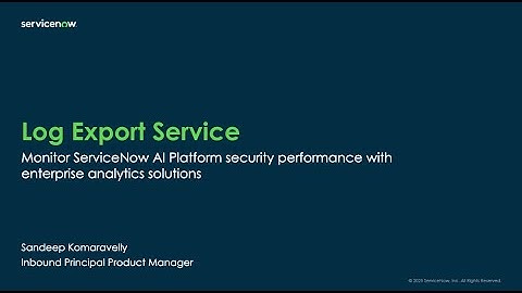 ServiceNow Log Export Service