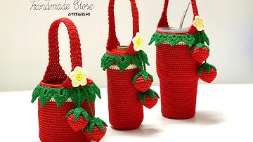 Hướng dẫn móc vỏ bình nước trái dâu cực cute