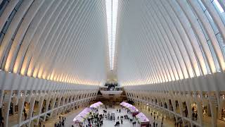 The Oculus. World Trade Center transportation hub and mall. Timelapse/Boomerang.