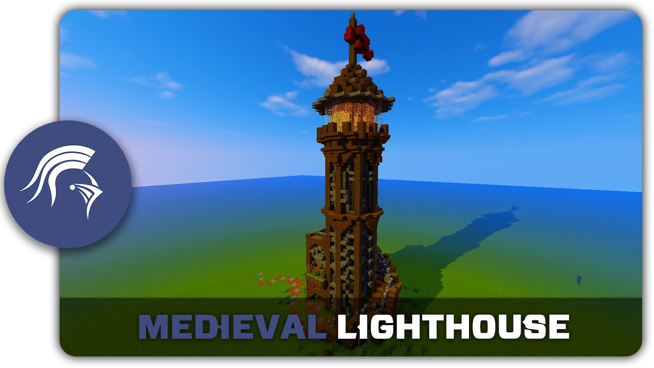 Minecraft Building Tutorial : How to build a Medieval Lighthouse - YouTube