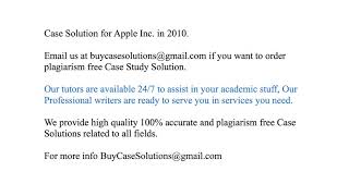 Case Solution Apple Inc. in 2010