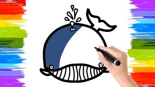 How to draw animals. Draw a whale. Draw a sperm whale