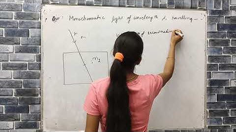 Monochromatic light of wavelength Limda 1 travelling in a medium of refractive index