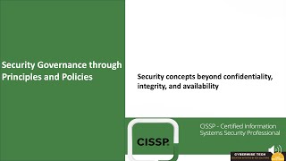 CISSP Course | Domain 1 – Security and Risk Management | Part 2 | Beyond CIA Triad