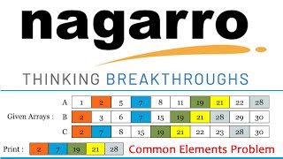 Common elements in three sorted arrays Part-1 | NAGARRO CODING ROUND | MyCodeShala