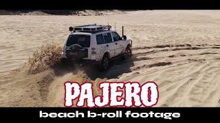 Pajero beach driving - B-Roll footage - unknown beach