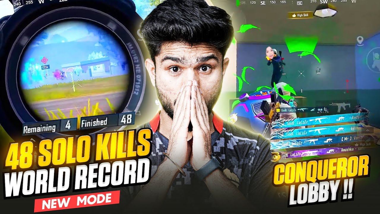 48 SOLO KILLS IN CONQUEROR LOBBY | WORLD RECORD BY GODL LoLzZz