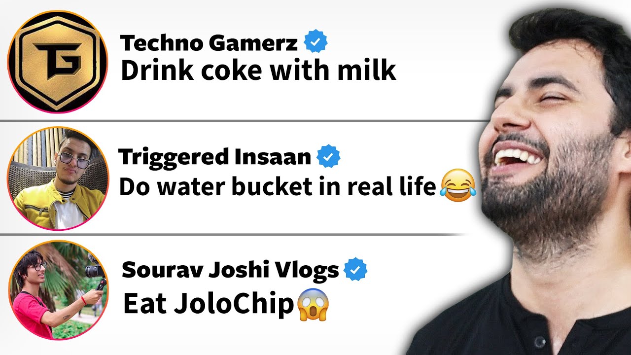 BIG YOUTUBERS  Gave Me Dares FT. @TechnoGamerzOfficial  @triggeredinsaan  @souravjvlogs
