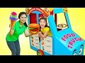 Hana Pretend Play w/ GIANT Food Truck Toy & Ice Cream Cart Kids Toys Playset