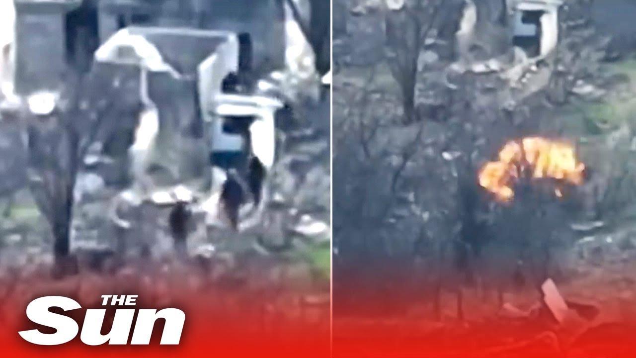 Russian soldiers run for their lives as Ukraine forces target troops in Donbas