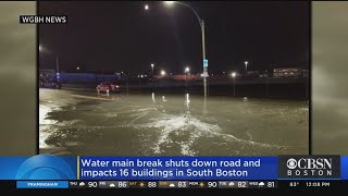 South Boston Water Main Break Floods Streets, Service Cut To 16 Buildings