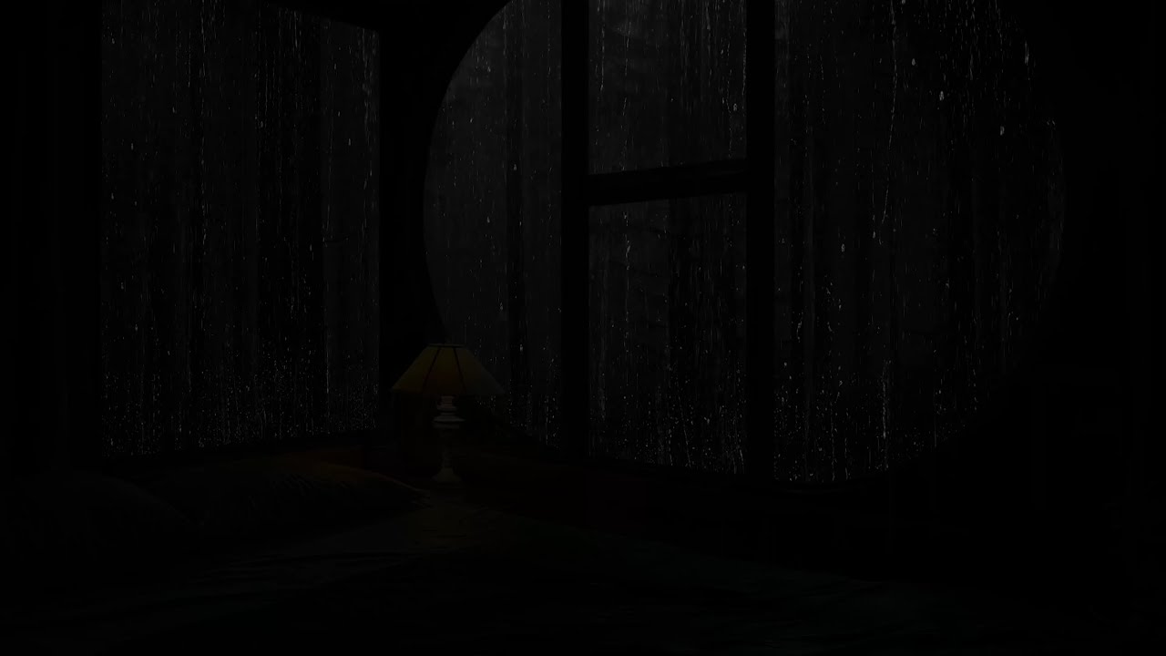 숲속 오두막에서 내리는 비 오는 밤, 쏟아지는 빗줄기는 아늑한 잠자리를 만들어 주었다.