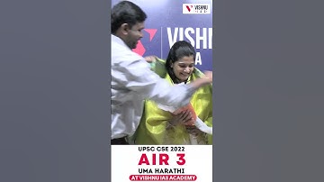 Uma Harathi UPSC CSE 2022 AIR 3 at Vishnu IAS Academy